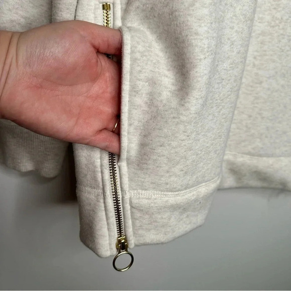 Athleta Oatmeal Cozy Karma Funnel Neck Side Zip Pullover Sweatshirt Size M - Picture 10 of 10